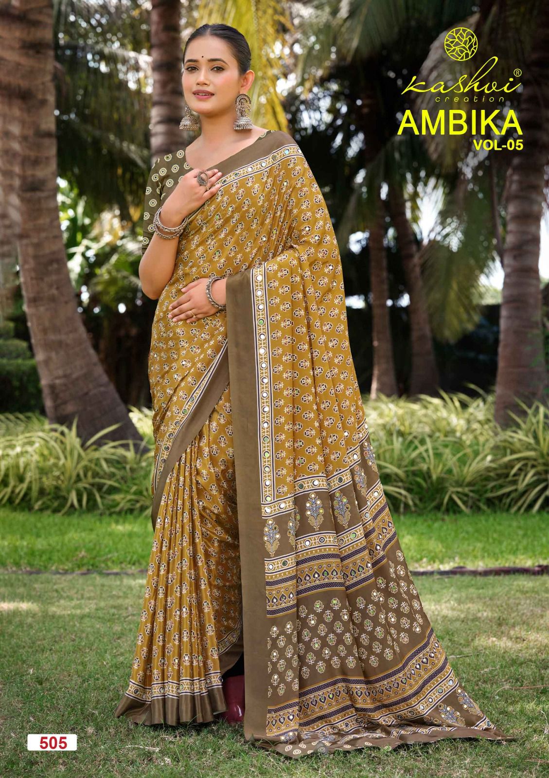 Ambika Vol 5 Kashvi Creation Crape Silk Sarees Wholesale
