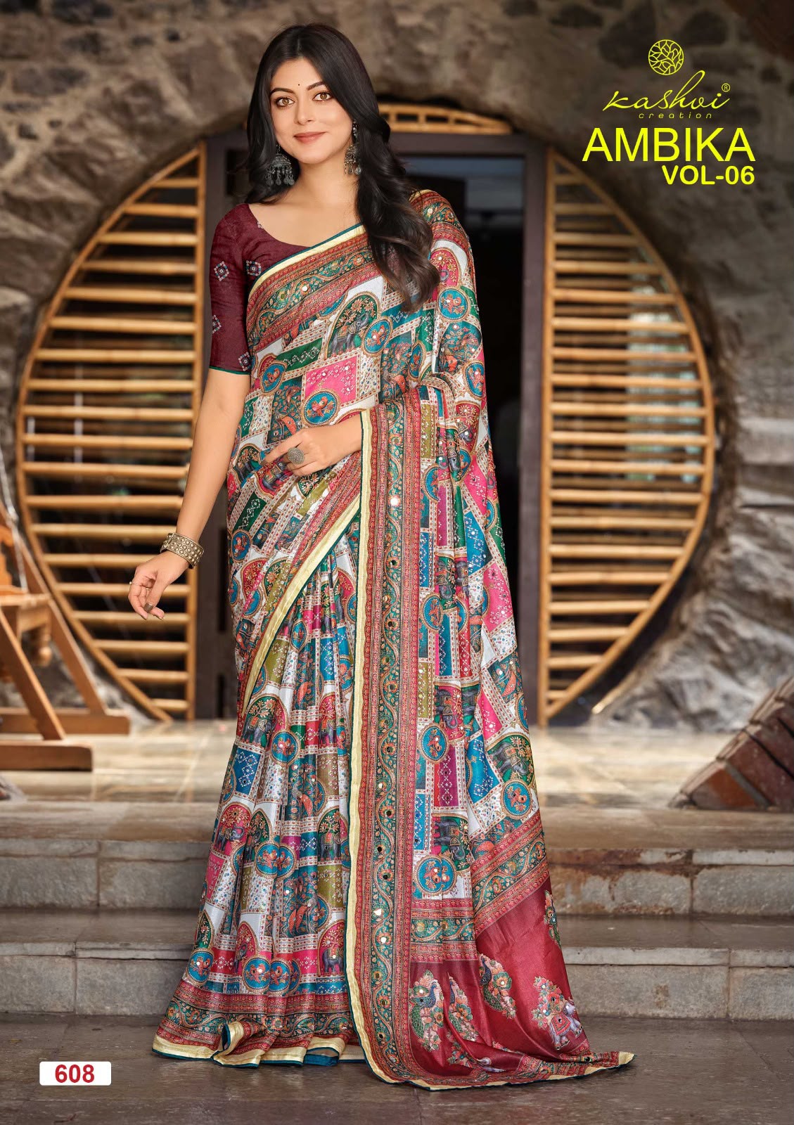 Ambika Vol 6 Kashvi Creation Sarees Wholesaler Ahmedabad