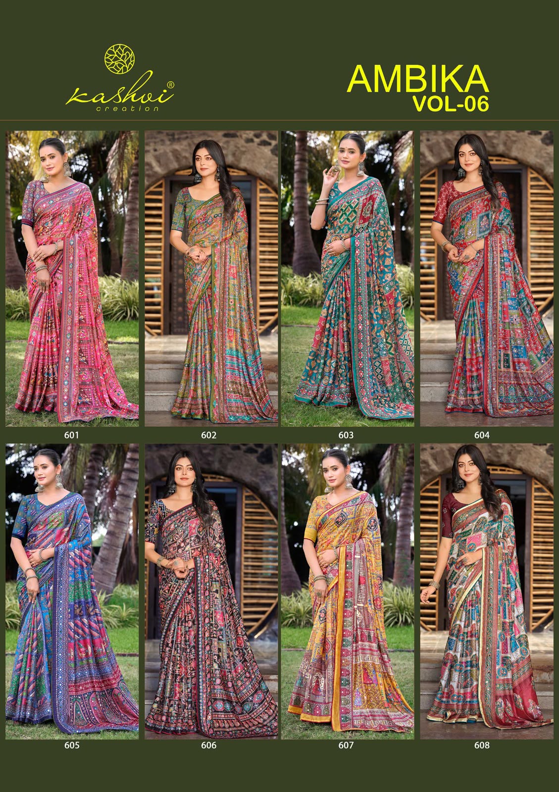 Ambika Vol 6 Kashvi Creation Sarees Wholesaler Ahmedabad