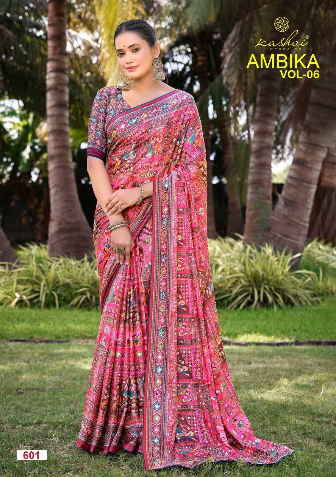 Ambika Vol 6 Kashvi Creation Sarees Wholesaler Ahmedabad
