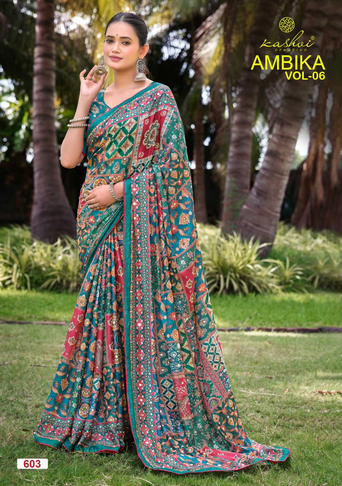 Ambika Vol 6 Kashvi Creation Sarees Wholesaler Ahmedabad