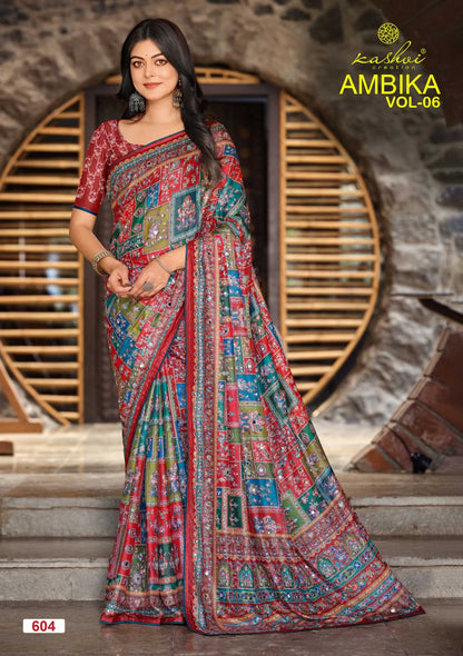 Ambika Vol 6 Kashvi Creation Sarees Wholesaler Ahmedabad