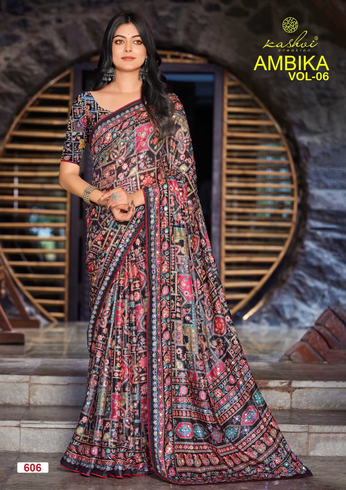 Ambika Vol 6 Kashvi Creation Sarees Wholesaler Ahmedabad