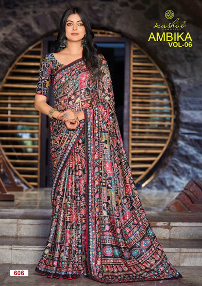 Ambika Vol 6 Kashvi Creation Sarees Wholesaler Ahmedabad