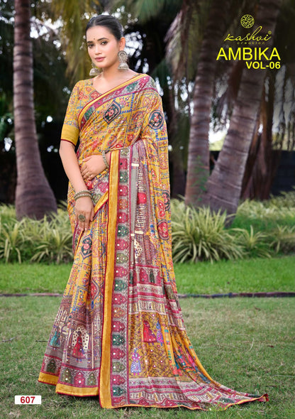 Ambika Vol 6 Kashvi Creation Sarees Wholesaler Ahmedabad