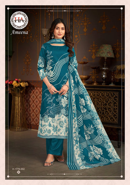 Ameena Harshit Fashion Zam Cotton Pant Style Suits Wholesaler Gujarat