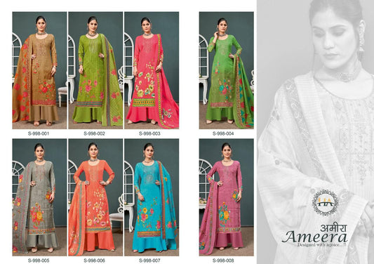Ameera Alok Cambric Cotton Plazzo Style Suits Manufacturer Ahmedabad