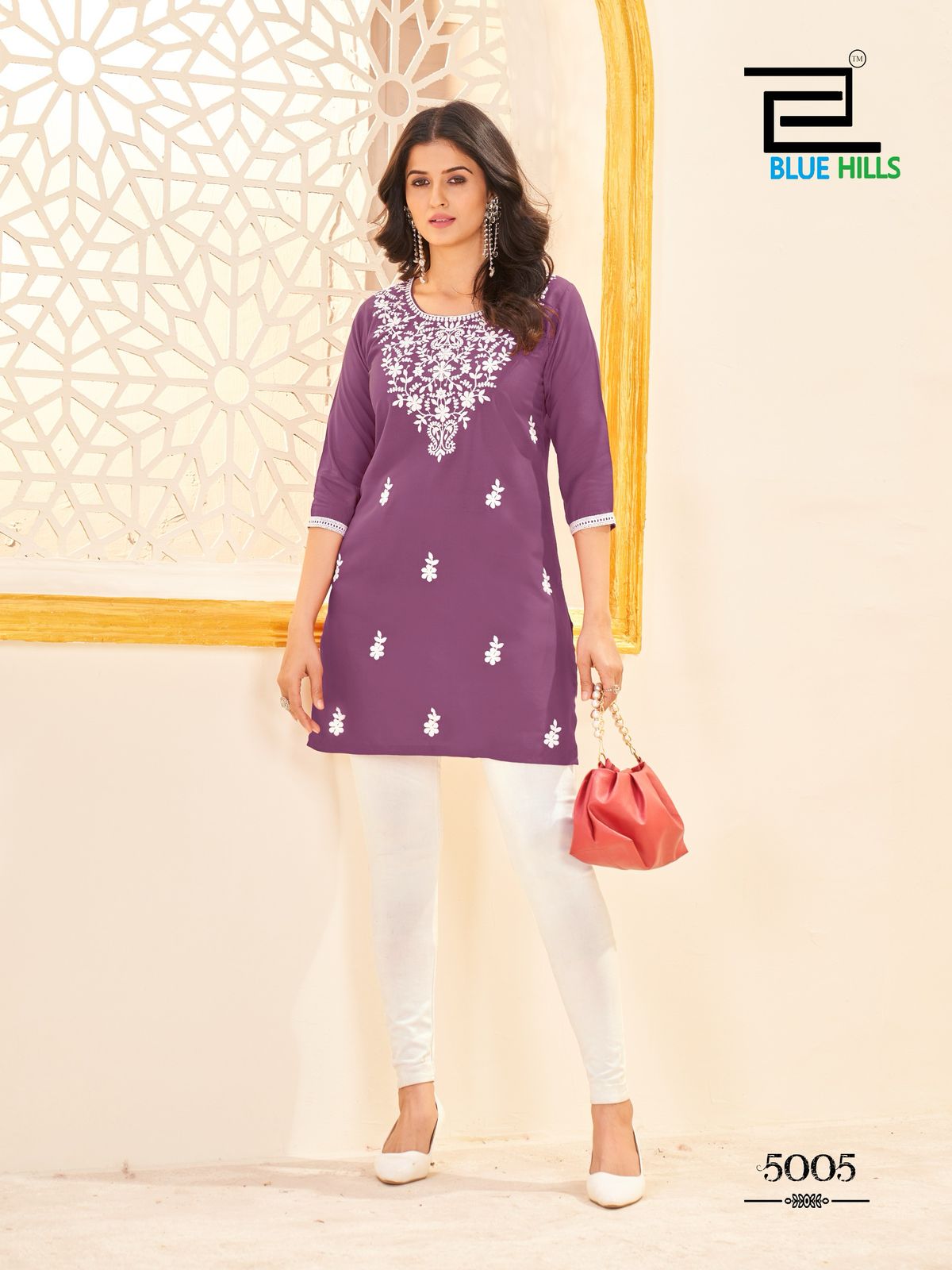 Amelia Vol 5 Blue Hills Rayon 14Kg Short Kurtis Supplier Ahmedabad