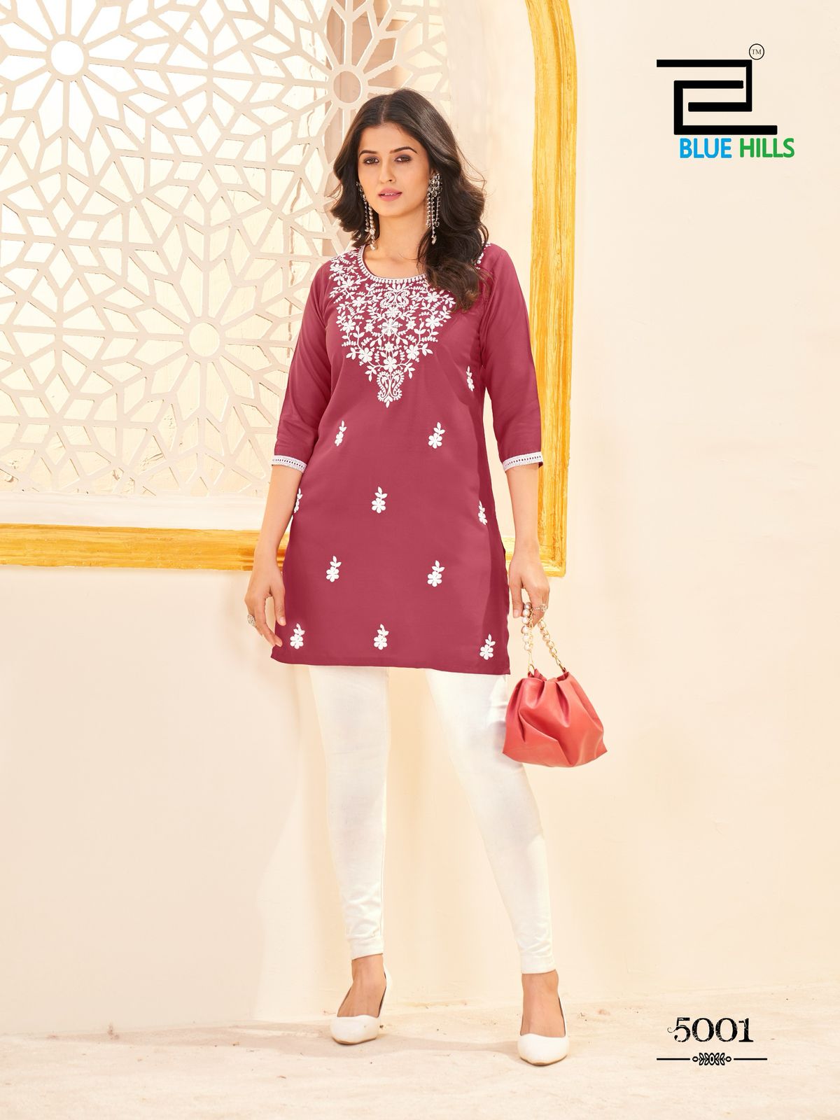 Amelia Vol 5 Blue Hills Rayon 14Kg Short Kurtis Supplier Ahmedabad