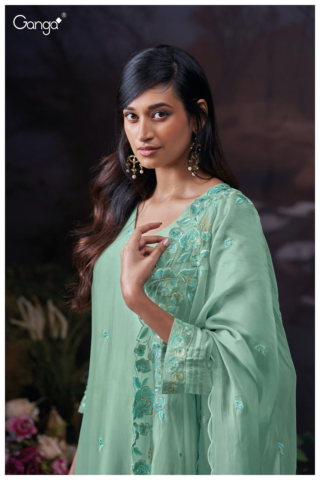 Amelie 3782 Ganga Premium Bemberg Plazzo Style Suits Wholesaler India