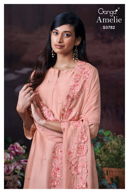 Amelie 3782 Ganga Premium Bemberg Plazzo Style Suits Wholesaler India