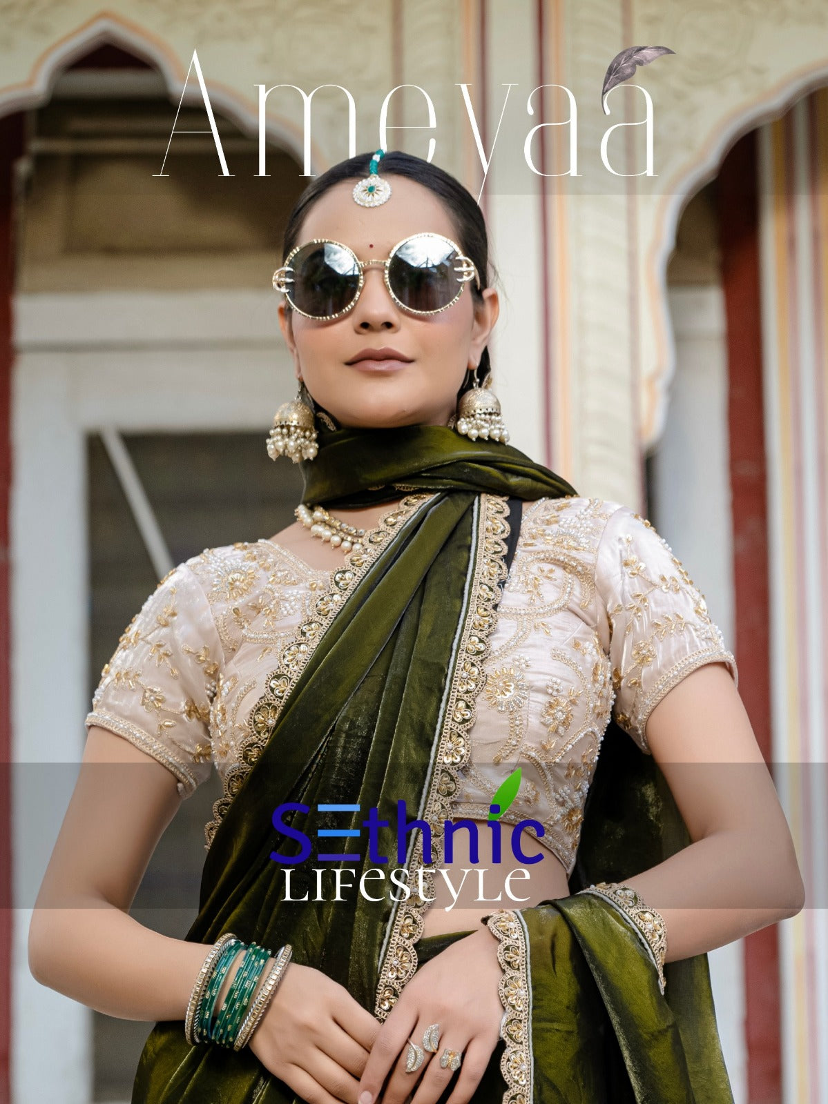Ameyaa Sethnic Velvet Satin Sarees Wholesaler Ahmedabad