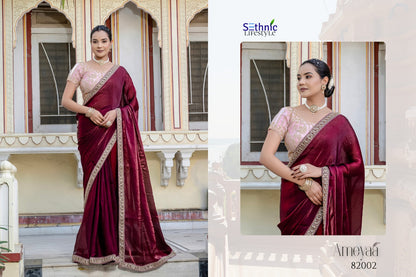 Ameyaa Sethnic Velvet Satin Sarees Wholesaler Ahmedabad