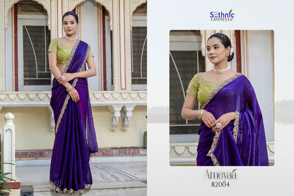 Ameyaa Sethnic Velvet Satin Sarees Wholesaler Ahmedabad