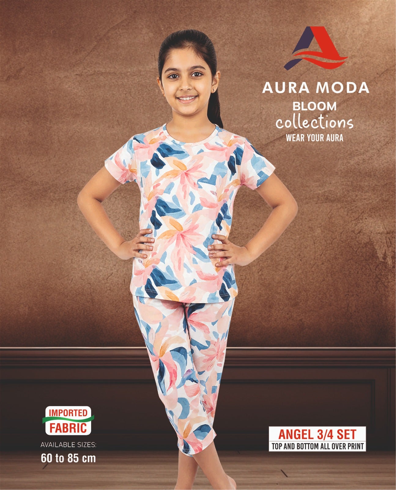 Amg76 Aura Moda Imported Girls Capri Night Suits Manufacturer India
