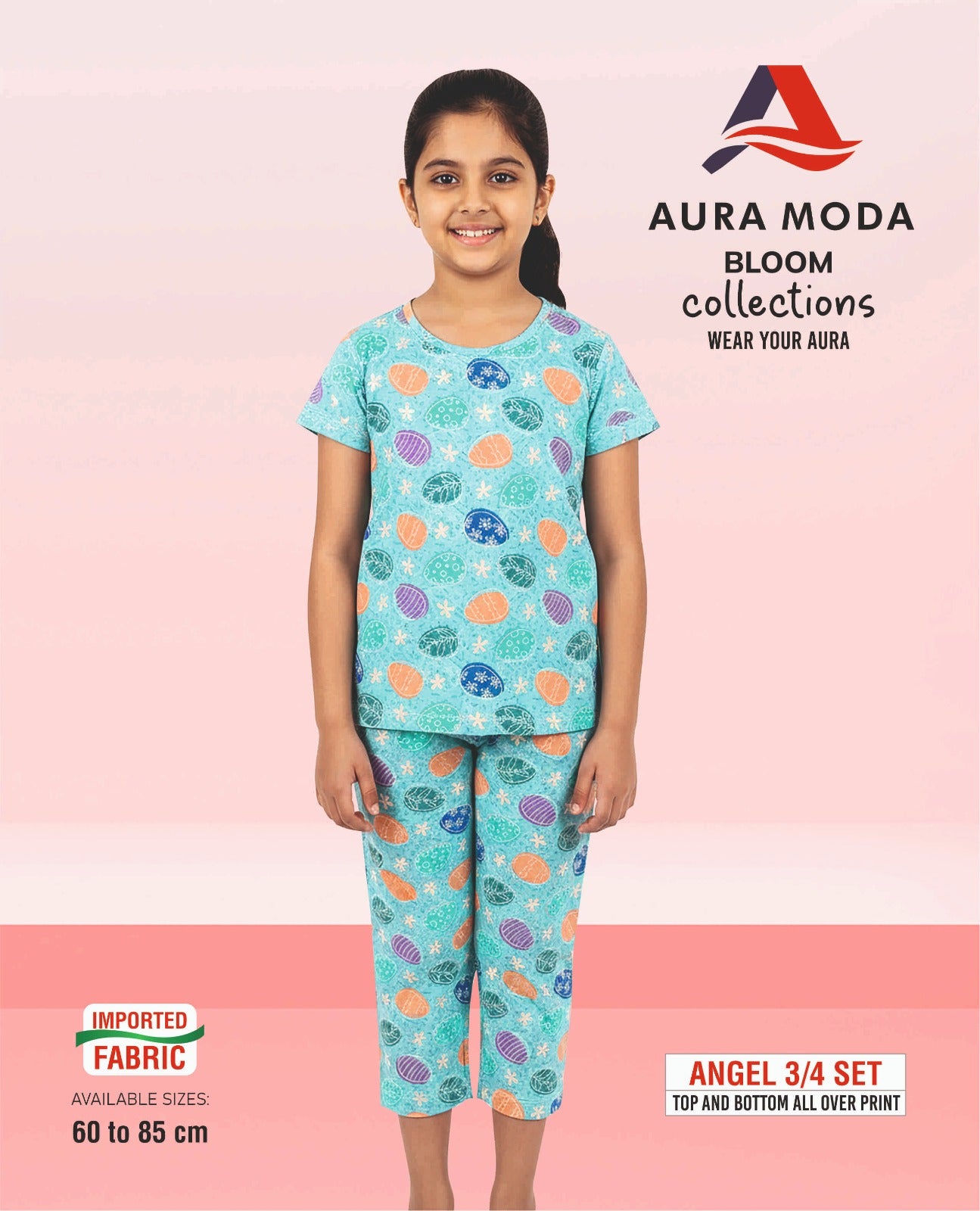 Amg76 Aura Moda Imported Girls Capri Night Suits Manufacturer India