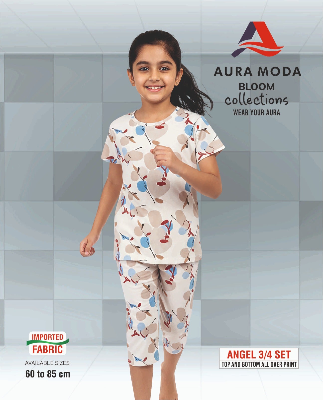 Amg76 Aura Moda Imported Girls Capri Night Suits Manufacturer India