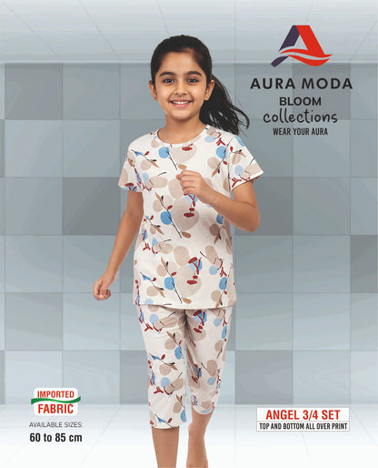 Amg76 Aura Moda Imported Girls Capri Night Suits Manufacturer India