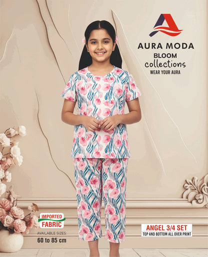 Amg76 Aura Moda Imported Girls Capri Night Suits Manufacturer India