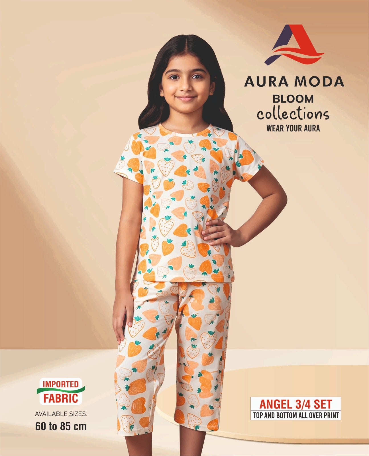 Amg76 Aura Moda Imported Girls Capri Night Suits Manufacturer India