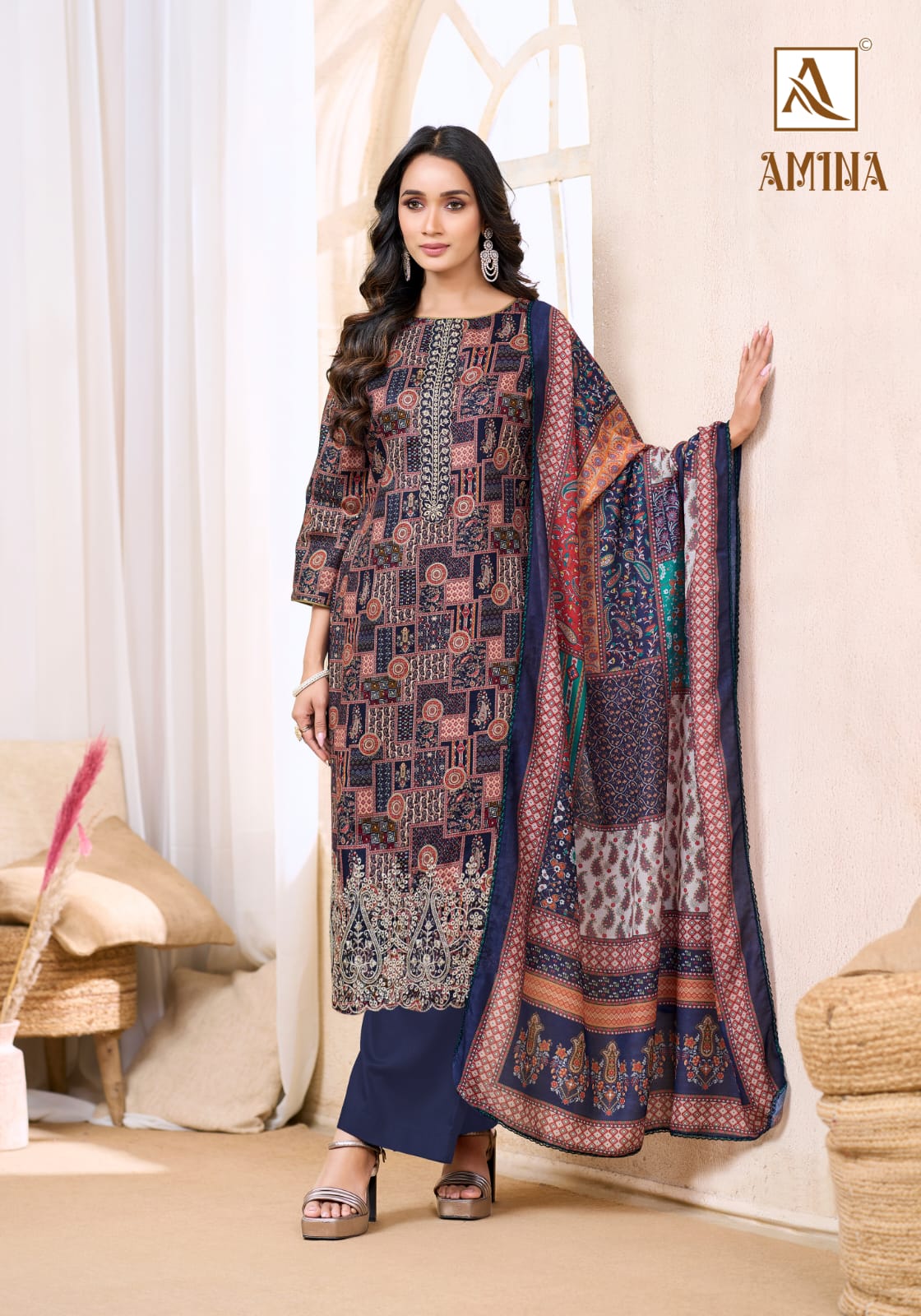 Amina Alok Zam Cotton Karachi Salwar Suits Wholesale