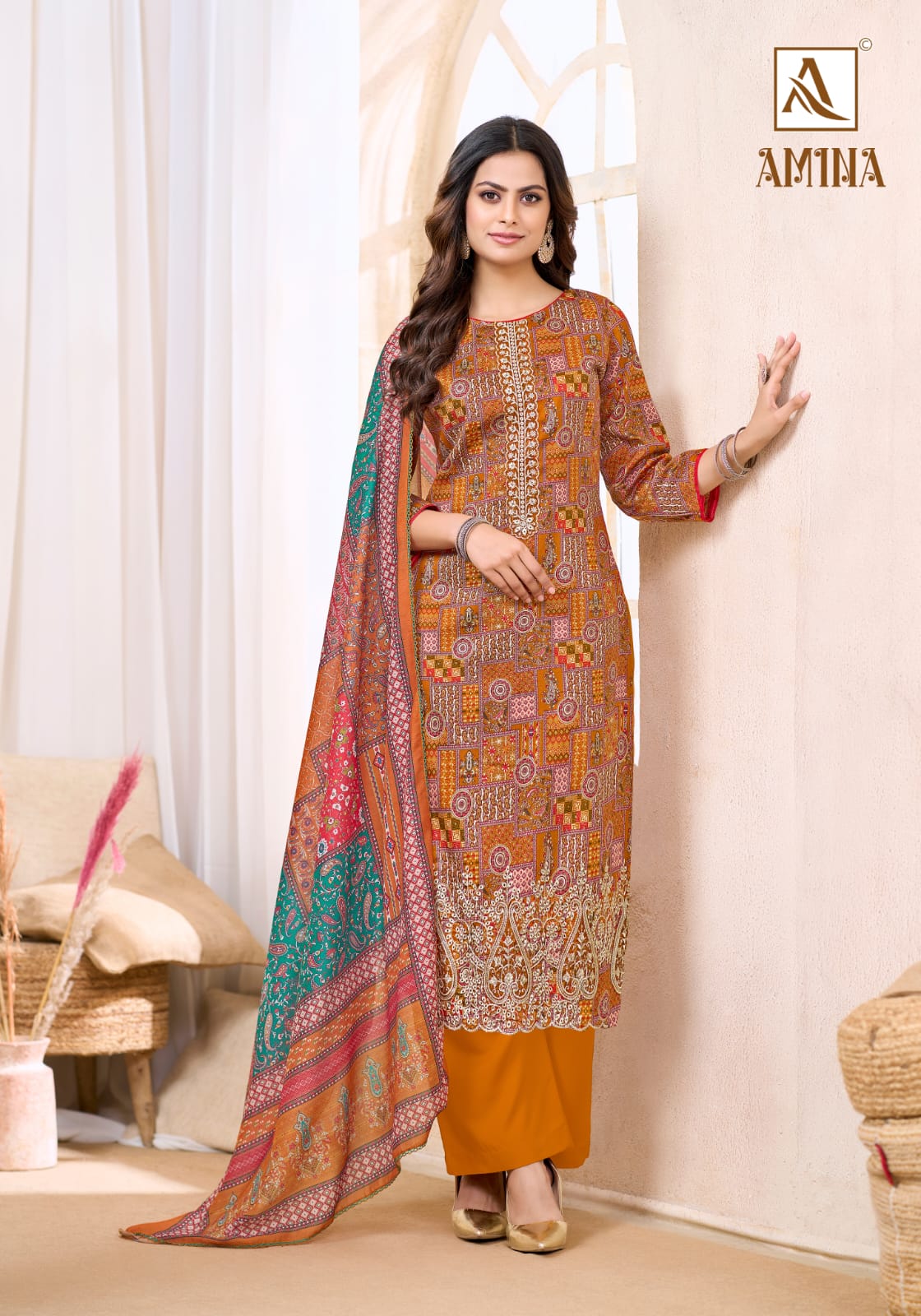 Amina Alok Zam Cotton Karachi Salwar Suits Wholesale