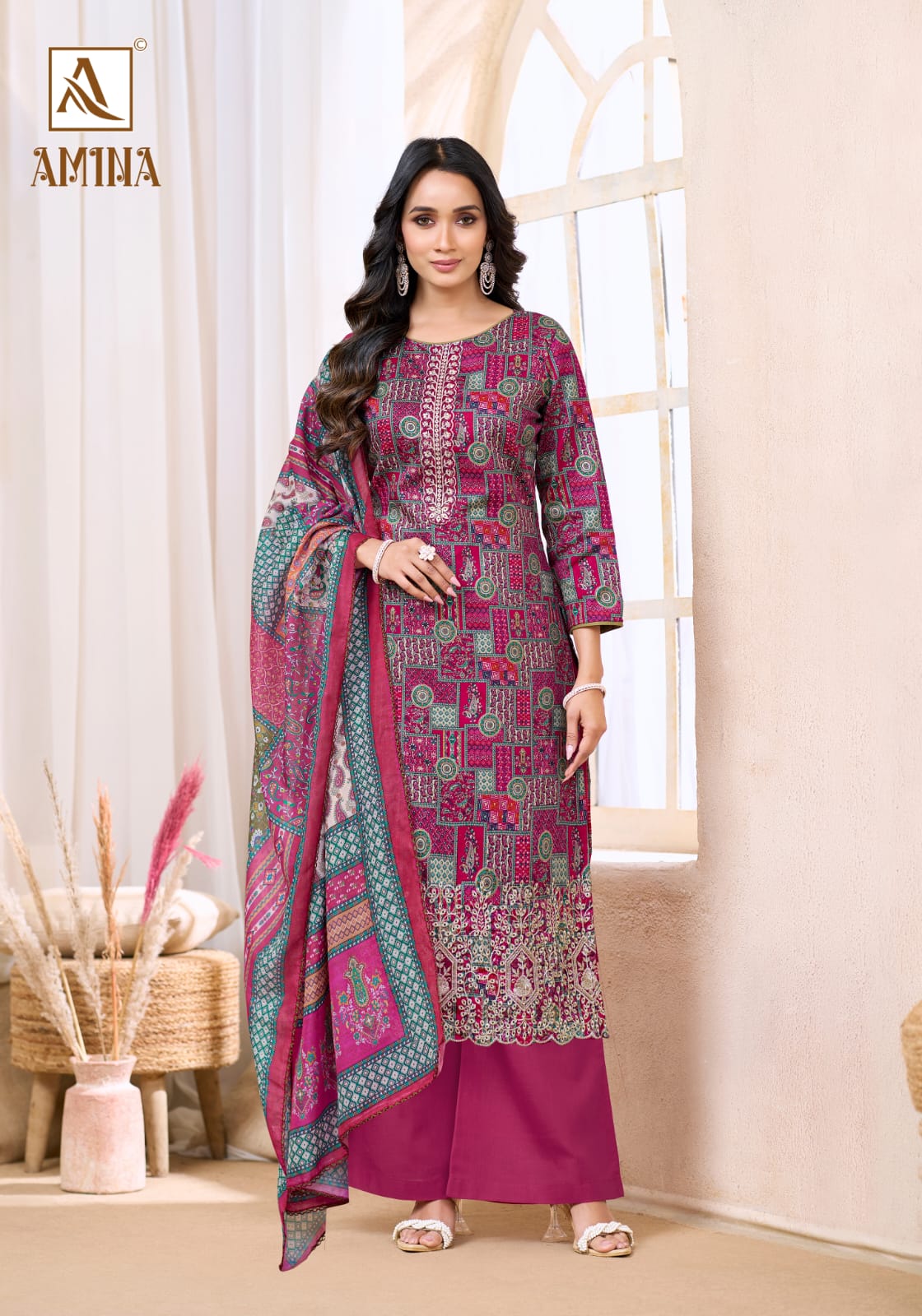 Amina Alok Zam Cotton Karachi Salwar Suits Wholesale