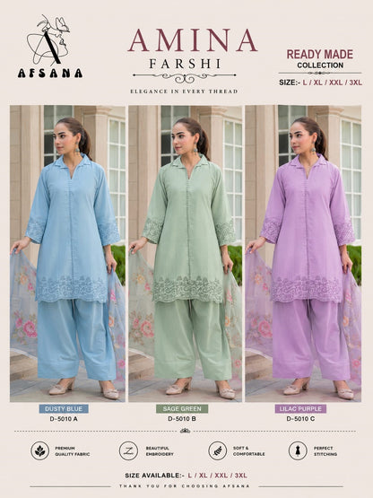 Amina Farshi Afsana Cotton Pakistani Readymade Suits Exporter India