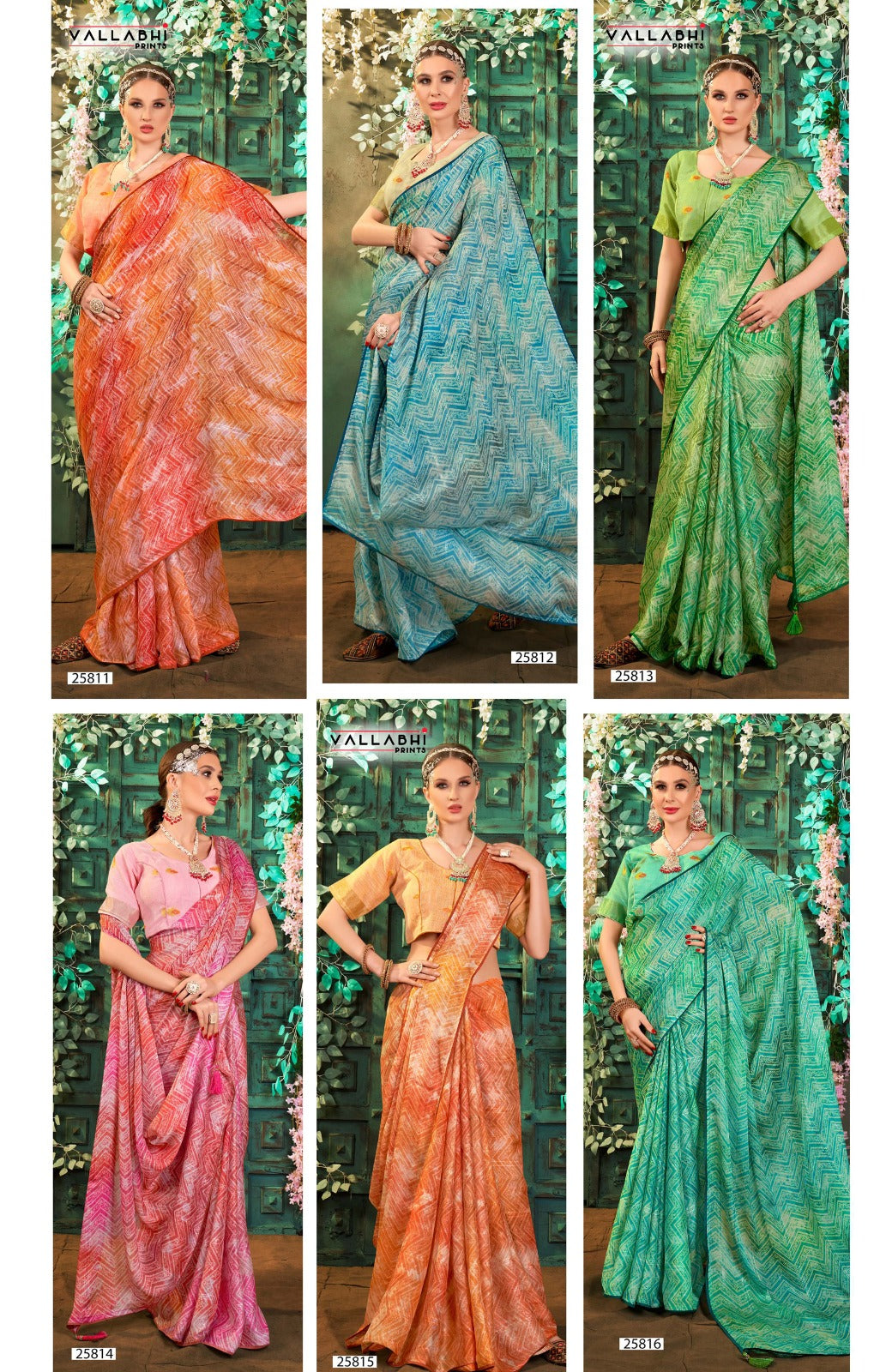 Amina Vallabhi Prints Chiffon Sarees