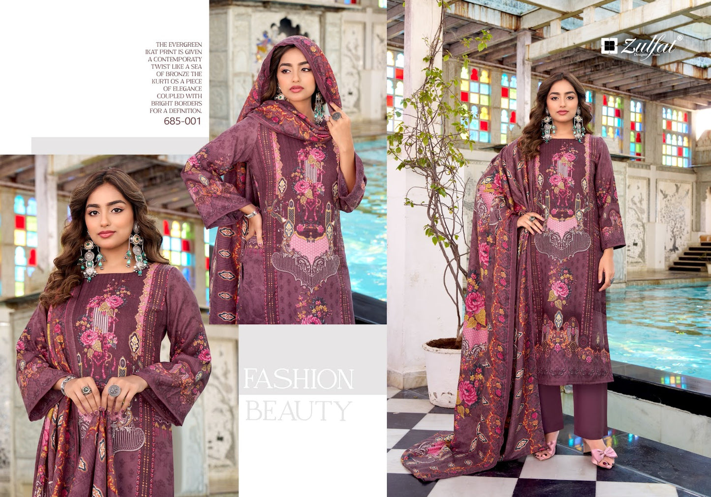 Amina Zulfat Designer Woolen Karachi Pashmina Salwar Suits Manufacturer
