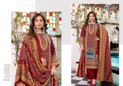 Amina Zulfat Designer Woolen Karachi Pashmina Salwar Suits Manufacturer