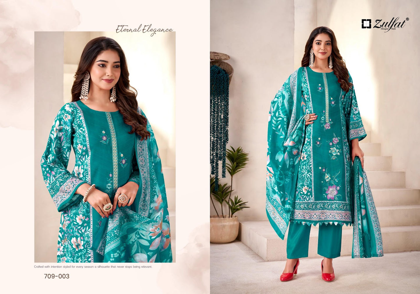 Amina Zulfat Designer Viscose Rayon Karachi Salwar Suits Supplier