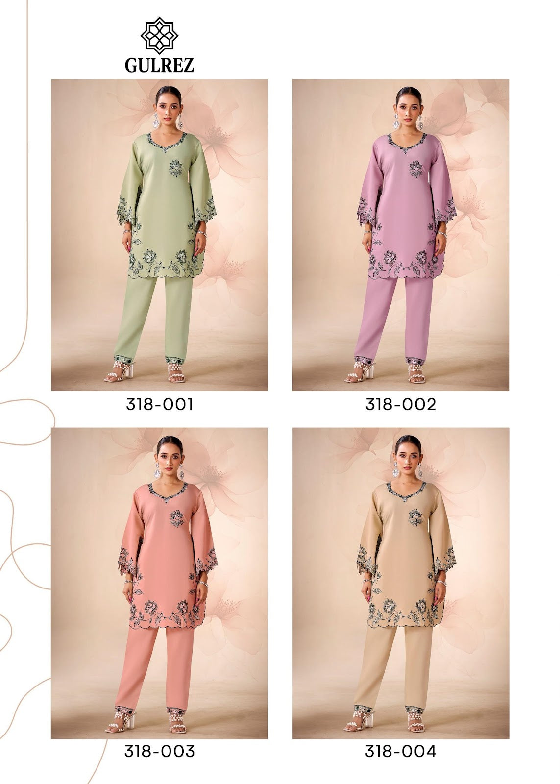 Amira Karachi Gulrez Roman Silk Co Ord Set Wholesaler Ahmedabad