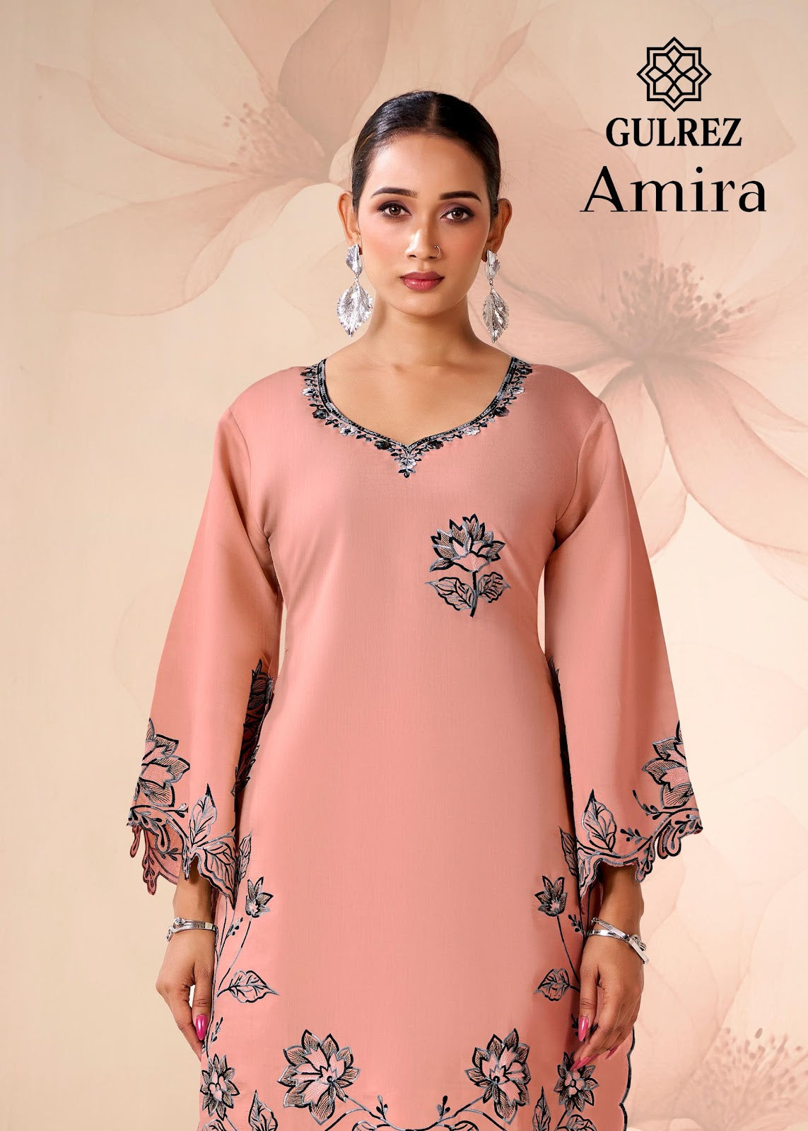 Amira Karachi Gulrez Roman Silk Co Ord Set Wholesaler Ahmedabad