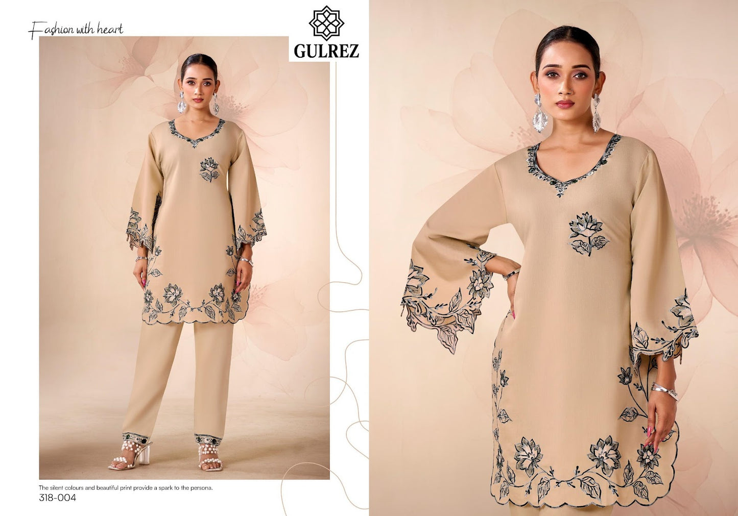 Amira Karachi Gulrez Roman Silk Co Ord Set Wholesaler Ahmedabad