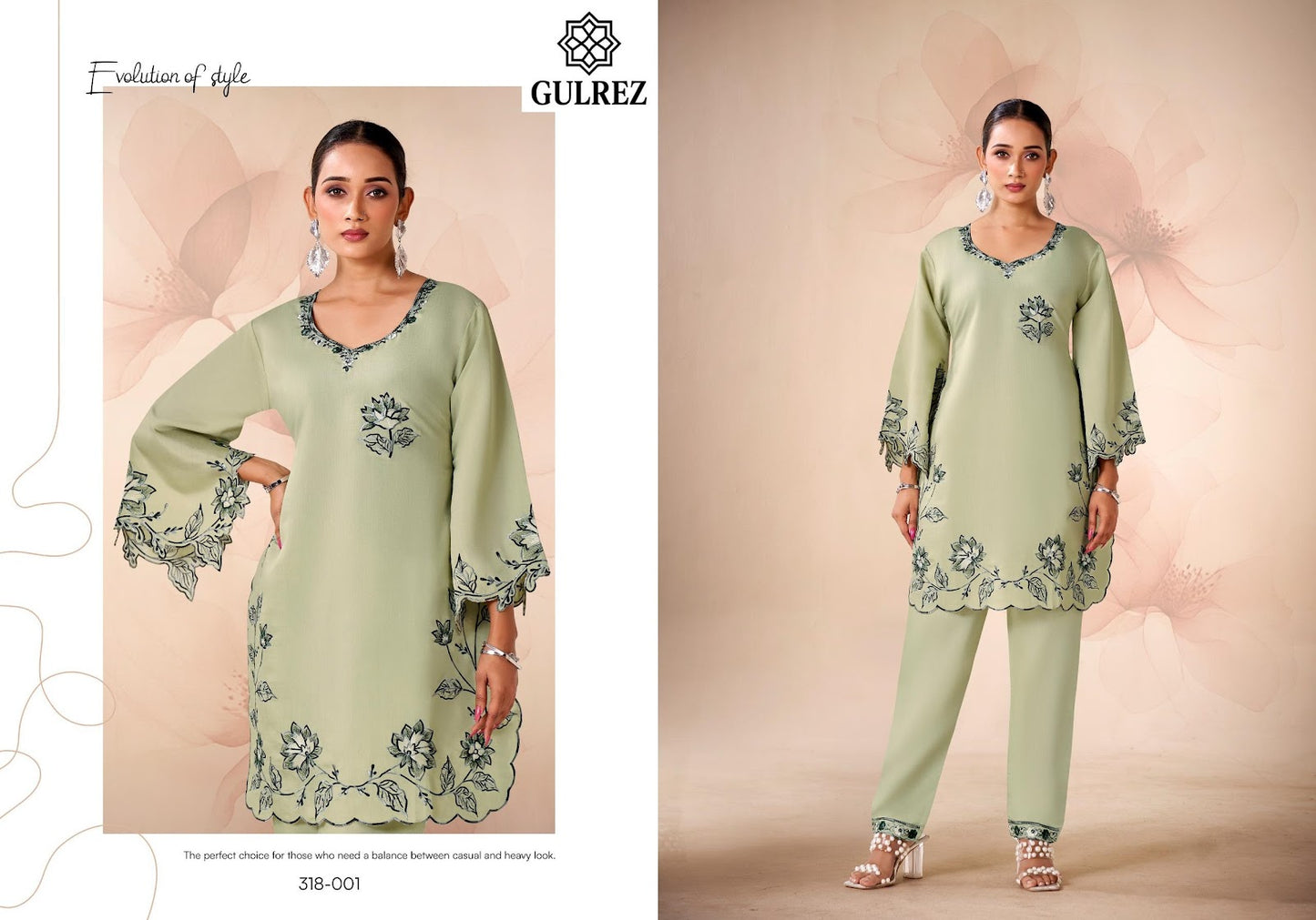 Amira Karachi Gulrez Roman Silk Co Ord Set Wholesaler Ahmedabad