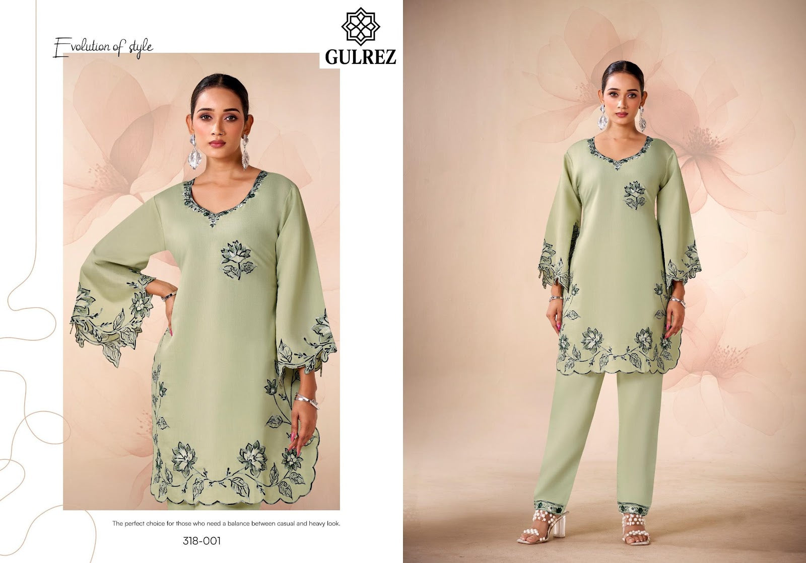 Amira Karachi Gulrez Roman Silk Co Ord Set Wholesaler Ahmedabad