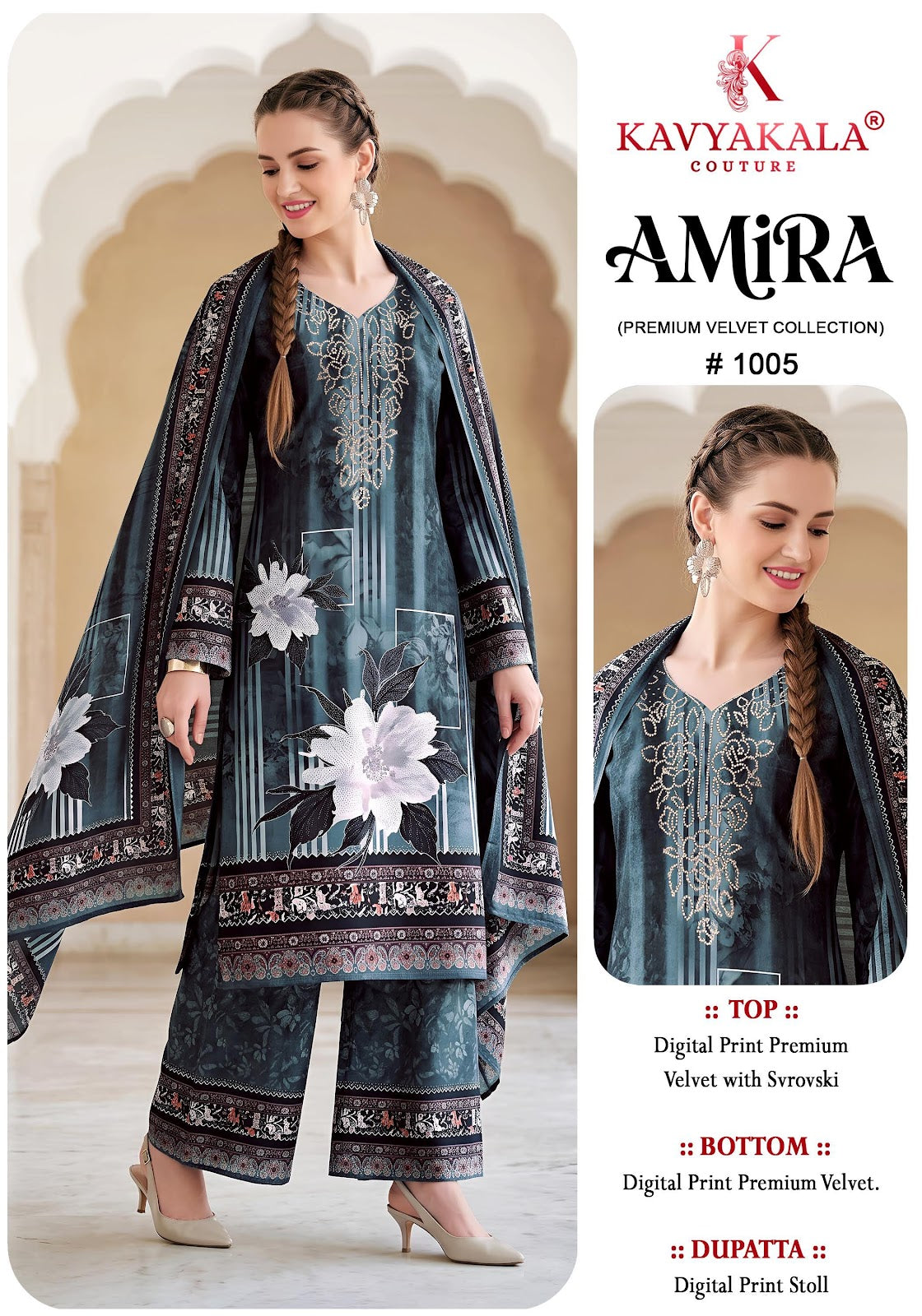 Amira Kavyakala Velvet Suits Exporter Ahmedabad