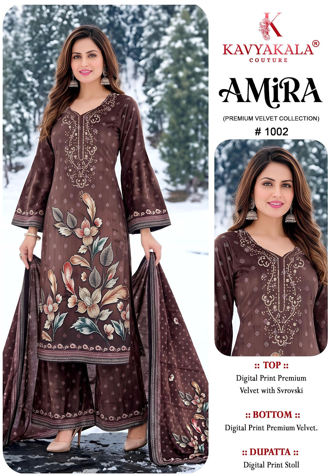 Amira Kavyakala Velvet Suits Exporter Ahmedabad