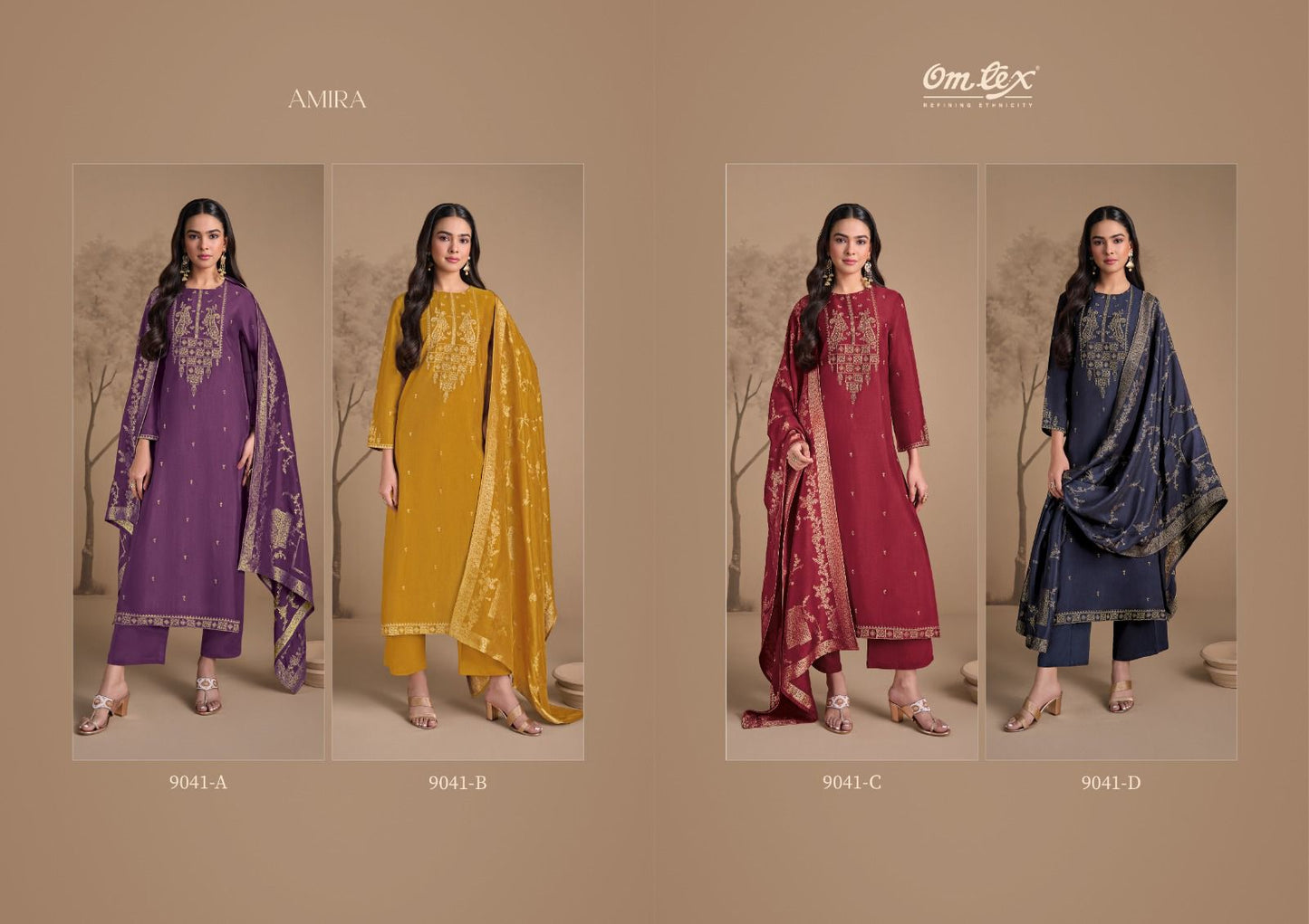 Amira Omtex Rubina Silk Salwar Suits Wholesale