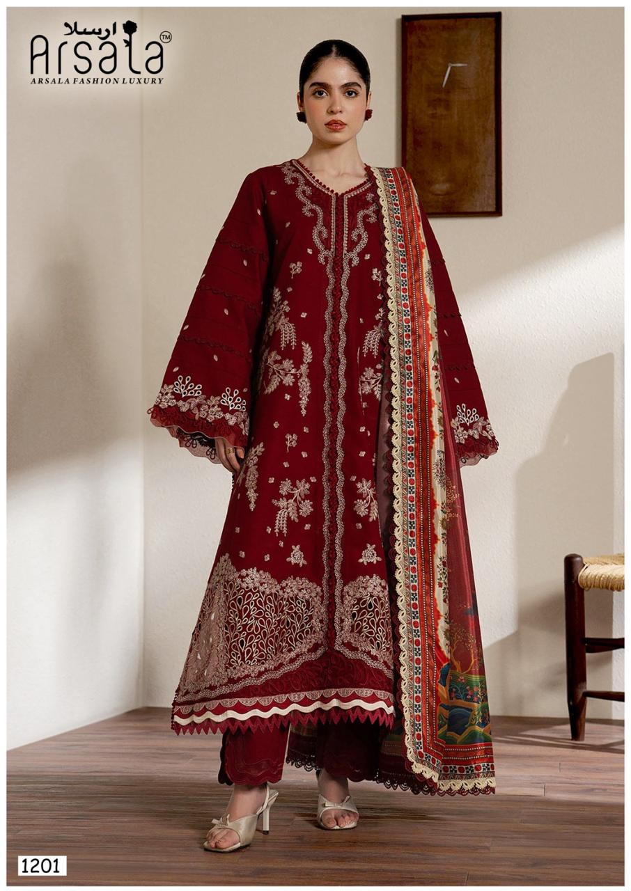 Amira Vol 12 Arsala Fashion Lawn Cotton Karachi Salwar Suits Exporter India