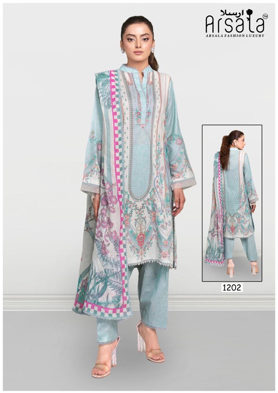 Amira Vol 12 Arsala Fashion Lawn Cotton Karachi Salwar Suits Exporter India
