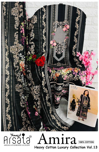 Amira Vol 13 Arsala Fashion Lawn Cotton Karachi Salwar Suits Supplier Gujarat