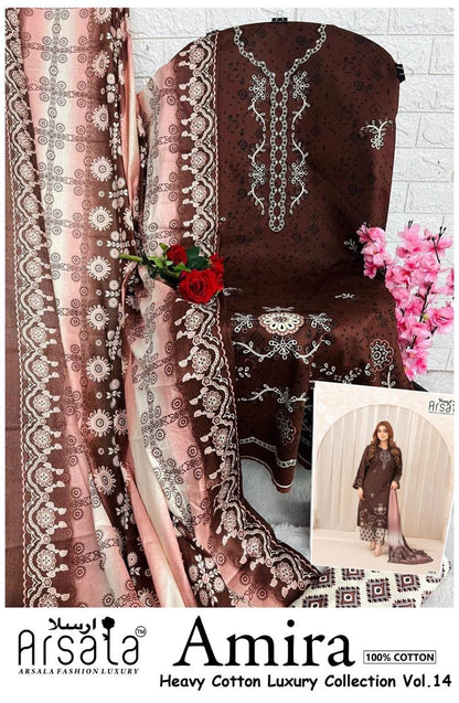 Amira Vol 14 Arsala Fashion Lawn Cotton Karachi Salwar Suits Wholesale Rate