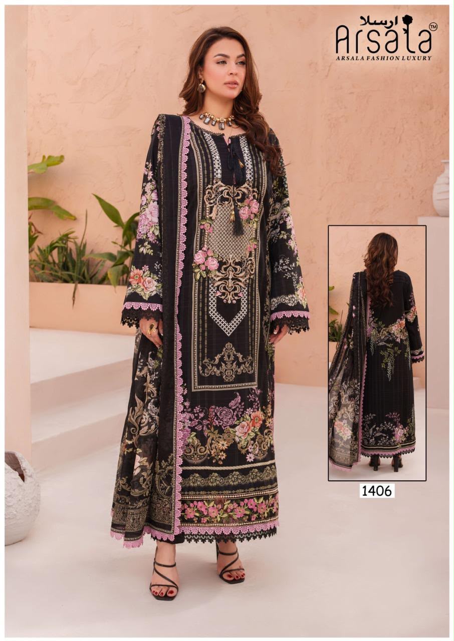 Amira Vol 14 Arsala Fashion Lawn Cotton Karachi Salwar Suits Wholesale Rate
