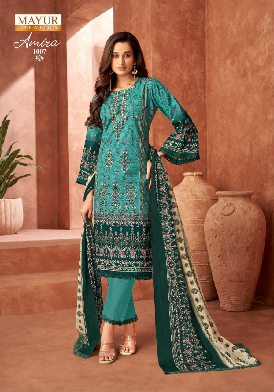 Amira Vol 1 Mayur Creation Cotton Karachi Salwar Suits Wholesaler Gujarat