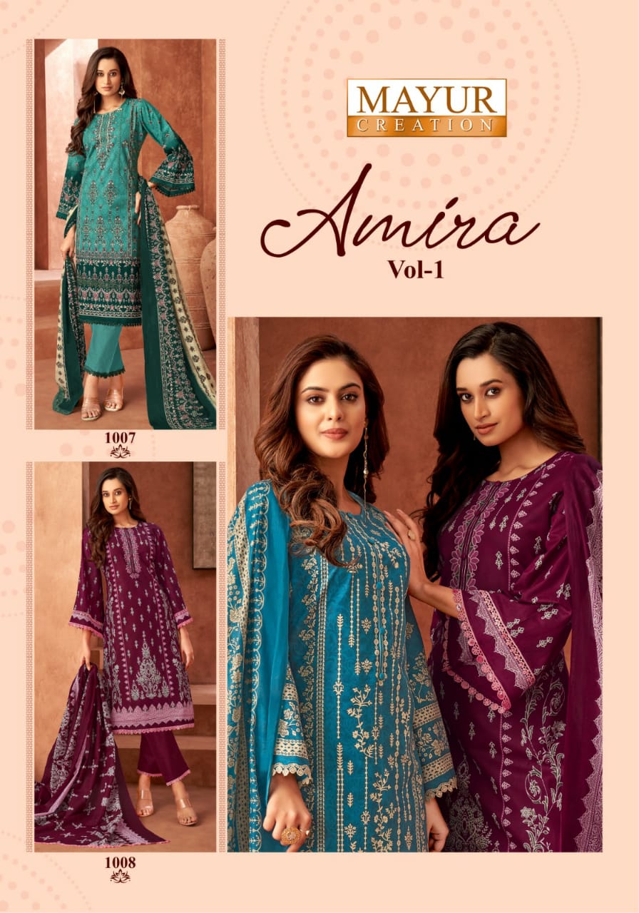 Amira Vol 1 Mayur Creation Cotton Karachi Salwar Suits Wholesaler Gujarat