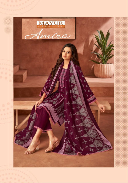 Amira Vol 1 Mayur Creation Cotton Karachi Salwar Suits Wholesaler Gujarat