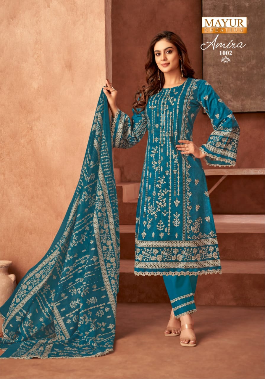 Amira Vol 1 Mayur Creation Cotton Karachi Salwar Suits Wholesaler Gujarat