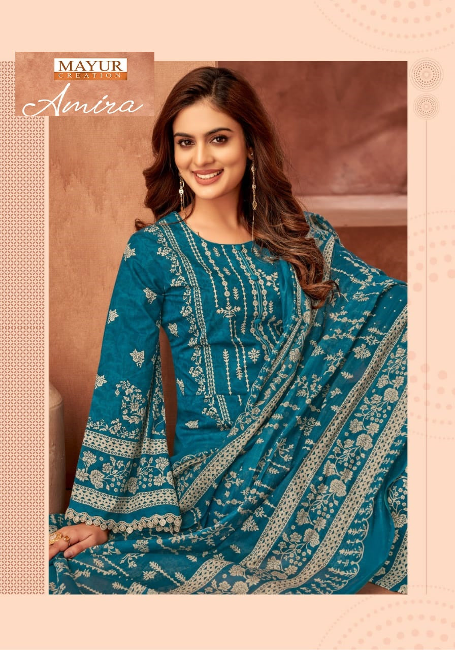 Amira Vol 1 Mayur Creation Cotton Karachi Salwar Suits Wholesaler Gujarat